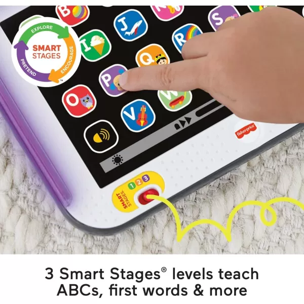 FisherPrice Toddler Learning Toy Laugh ampamp Learn Smart Stages Tablet with Lights ampamp Music for Early Pretend Play Gray for Infants Ages 1 Years