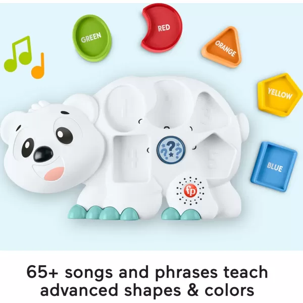 FisherPrice Toddler Learning Toy Linkimals Puzzlin Shapes Polar Bear with Lights ampamp Music for Kids Ages 18 Months Compatible Only with Linkimals Items