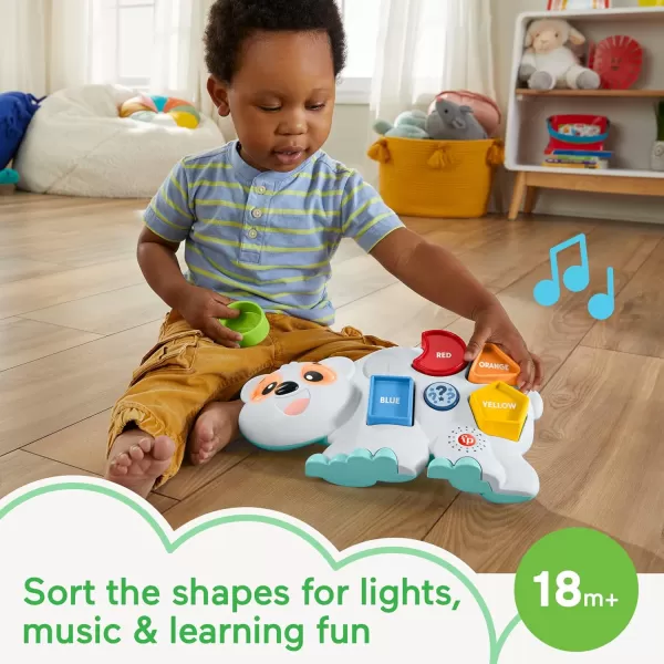 FisherPrice Toddler Learning Toy Linkimals Puzzlin Shapes Polar Bear with Lights ampamp Music for Kids Ages 18 Months Compatible Only with Linkimals Items