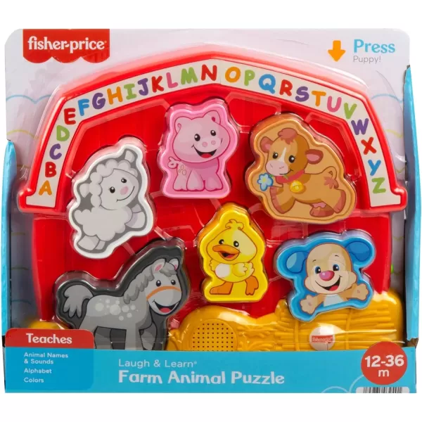FisherPrice Toddler Shape Sorting Toy Laugh ampamp Learn Farm Animal Puzzle with Music ampamp Sounds for Kids Ages 1 Years