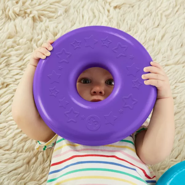 FisherPrice Toddler Toy Giant RockAStack 6 Stacking Rings with RolyPoly Base for Ages 1 Years 14 Inches Tall
