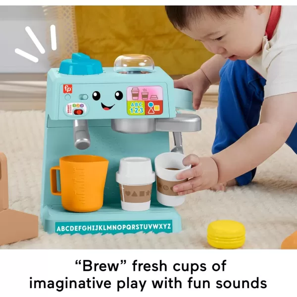 FisherPrice Toddler Toy Laugh ampamp Learn Learn ampamp Serve Coffee Cafe Playset with Smart Stages ampamp 10 Pretend Play Pieces for Ages 18 Months