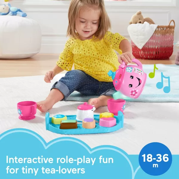 FisherPrice Toddler Toy Laugh ampamp Learn Sweet Manners Tea Set with Smart Stages Learning Songs for Pretend Play Kids Ages 18 MonthsFrustration Free Packaging