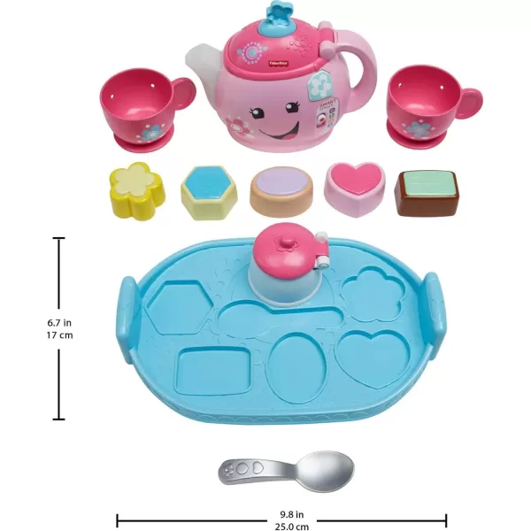 FisherPrice Toddler Toy Laugh ampamp Learn Sweet Manners Tea Set with Smart Stages Learning Songs for Pretend Play Kids Ages 18 MonthsStandard Packaging