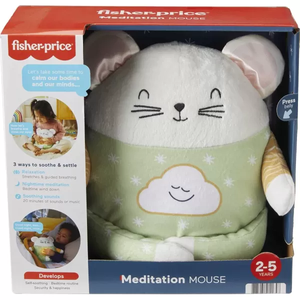 FisherPrice Toddler Toy Meditation Mouse Mindfulness Plush with Guided Relaxation Exercises Music ampamp Lights for Kids Ages 2 Years