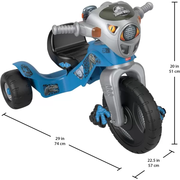 FisherPrice Toddler Tricycle Jurassic World Lights ampamp Sounds Trike Dinosaur Toy Bike with Storage for Outdoor Play Kids Ages 2 YearsJurassic Park