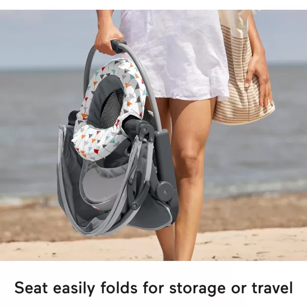 FisherPrice Travel Baby Chair OntheGo SitMeUp Floor Seat with Snack Tray and Canopy for Outdoor Use Arrows AwaySitmeup Floor Seat