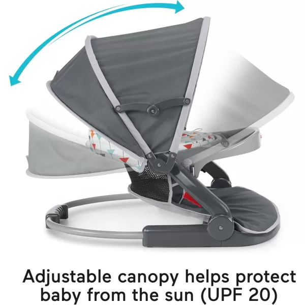 FisherPrice Travel Baby Chair OntheGo SitMeUp Floor Seat with Snack Tray and Canopy for Outdoor Use Arrows AwaySitmeup Floor Seat