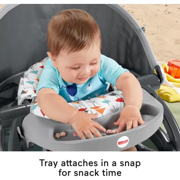 FisherPrice Travel Baby Chair OntheGo SitMeUp Floor Seat with Snack Tray and Canopy for Outdoor Use Arrows AwaySitmeup Floor Seat