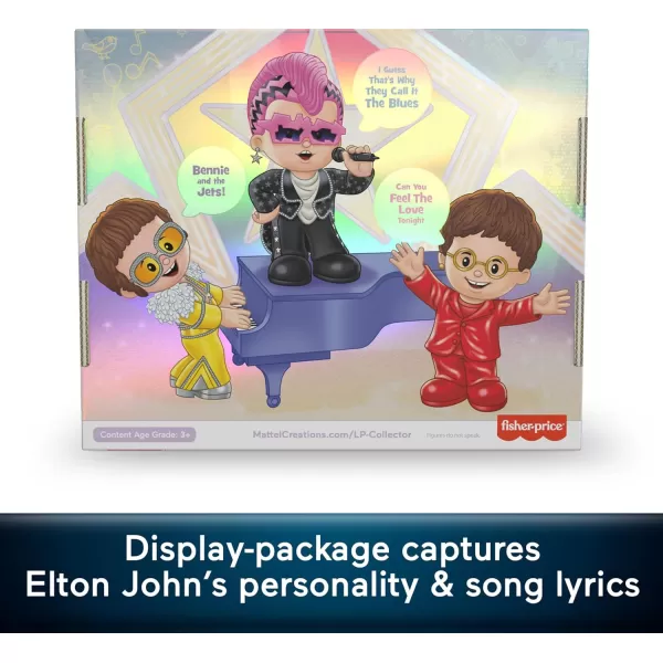 Little People Collector Elton John Special Edition Set for Adults ampamp Fans 3 Figures in a Display Box