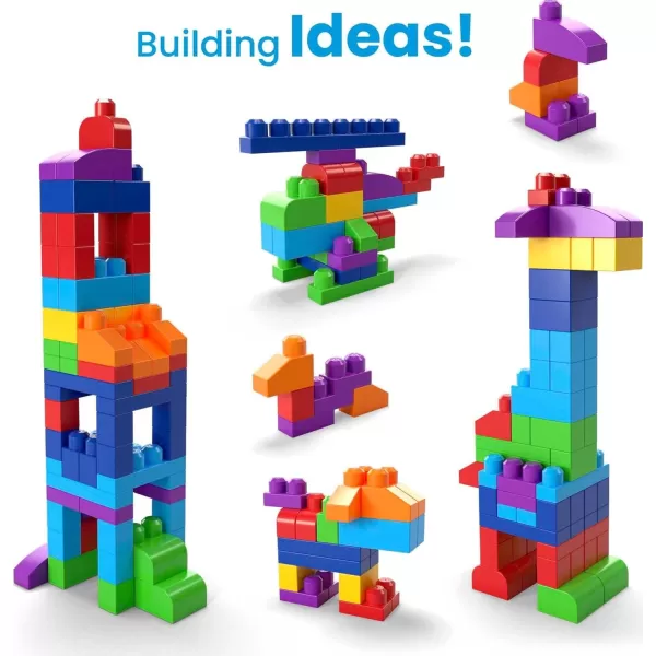MEGA BLOKS First Builders Toddler Blocks Toys Set Big Building Bag with 80 Pieces and Storage Pink Ages 1 YearsBlue Bag