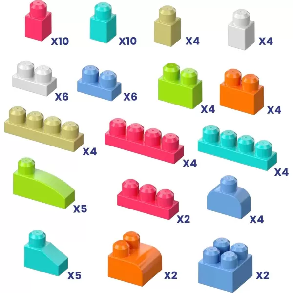 MEGA BLOKS First Builders Toddler Blocks Toys Set Big Building Bag with 80 Pieces and Storage Red Ages 1 Years