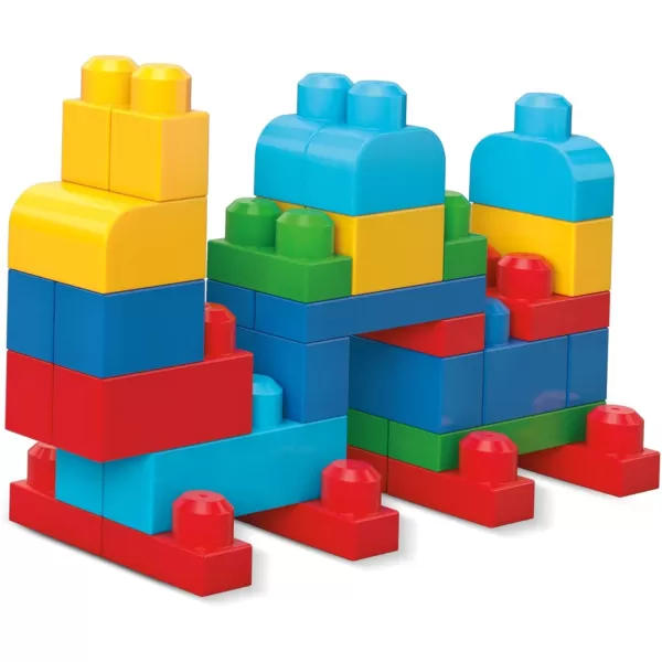 MEGA BLOKS First Builders Toddler Blocks Toys Set Deluxe Building Bag with 150 Pieces and Storage Blue Ages 1 Years