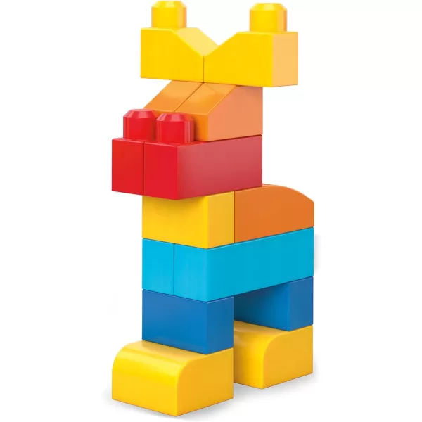 MEGA BLOKS First Builders Toddler Blocks Toys Set Deluxe Building Bag with 150 Pieces and Storage Blue Ages 1 Years