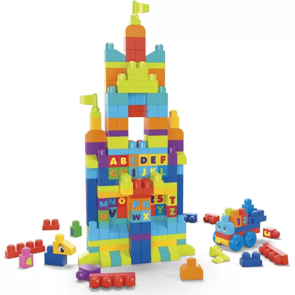 MEGA BLOKS First Builders Toddler Blocks Toys Set Even Bigger Building Bag with 300 Pieces and Storage Blue Ages 1 YearsBuilding Bag