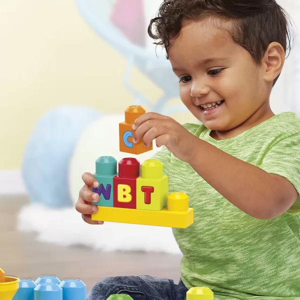 MEGA BLOKS First Builders Toddler Building Blocks Toy Set ABC Musical Train with 50 Pieces Music and Sounds Ages 1 YearsABC Musical Train