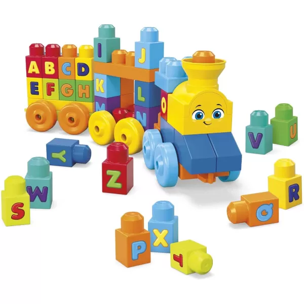 MEGA BLOKS First Builders Toddler Building Blocks Toy Set ABC Musical Train with 50 Pieces Music and Sounds Ages 1 YearsABC Musical Train