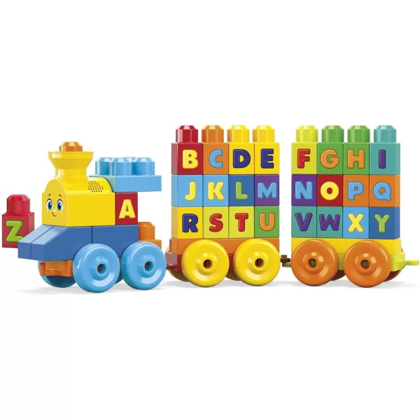 MEGA BLOKS First Builders Toddler Building Blocks Toy Set ABC Musical Train with 50 Pieces Music and Sounds Ages 1 YearsABC Musical Train