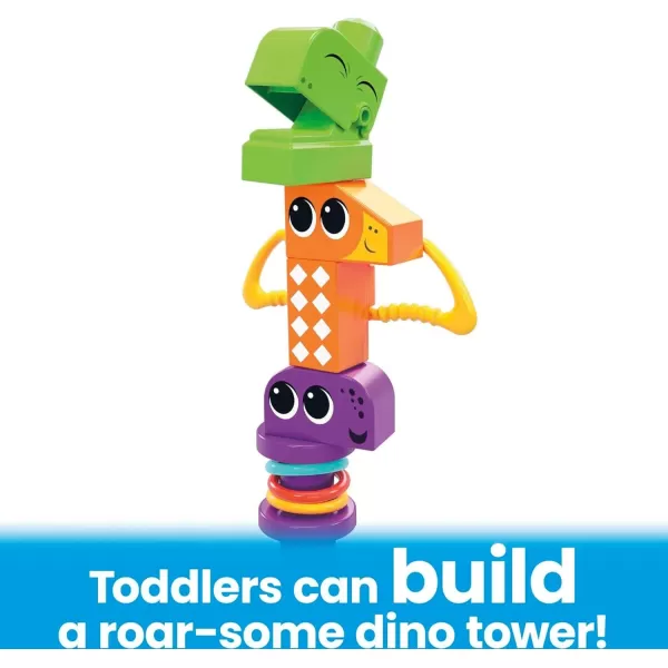 Mega BLOKS FisherPrice Toddler Building Blocks Toy Set Squeak n Chomps Dinos with 24 Pieces 4 Buildable Animals Ages 1 Years