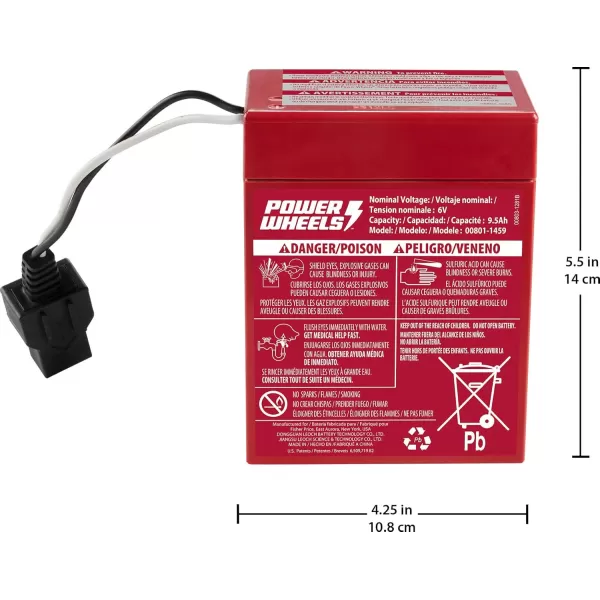 Power Wheels 6Volt Red Rechargeable Replacement Battery for FisherPrice RideOn Preschool ampamp Toddler Toy Red