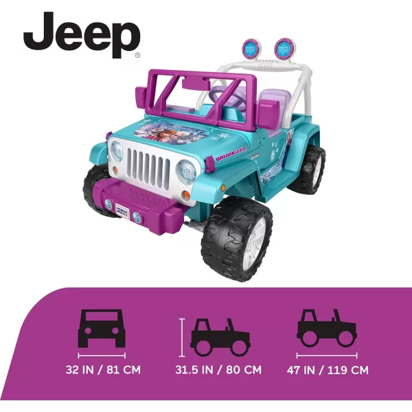 Power Wheels Disney Frozen Jeep Wrangler RideOn Battery Powered Vehicle with Music Sounds ampamp Storage Preschool Kids Ages 3 Years Baby BluePurpleFrozen Jeep
