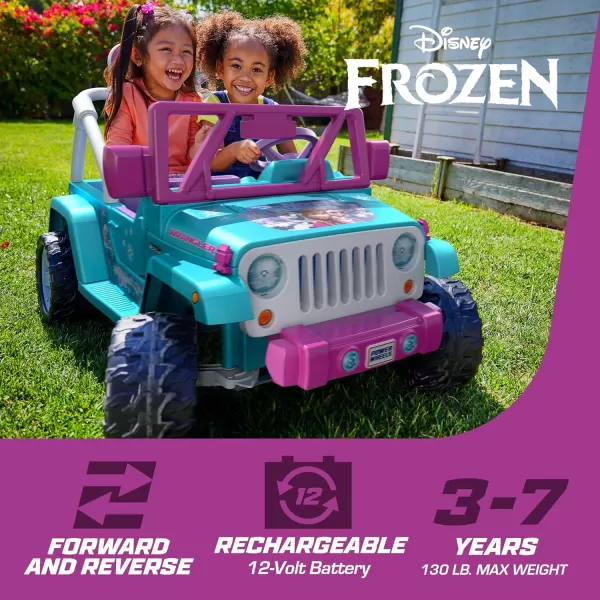 Power Wheels Disney Frozen Jeep Wrangler RideOn Battery Powered Vehicle with Music Sounds ampamp Storage Preschool Kids Ages 3 Years Baby BluePurpleFrozen Jeep