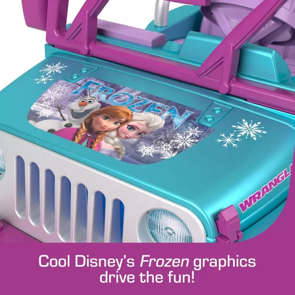 Power Wheels Disney Frozen Jeep Wrangler RideOn Battery Powered Vehicle with Music Sounds ampamp Storage Preschool Kids Ages 3 Years Baby BluePurpleFrozen Jeep