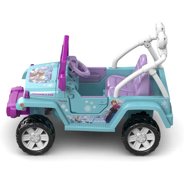 Power Wheels Disney Frozen Jeep Wrangler RideOn Battery Powered Vehicle with Music Sounds ampamp Storage Preschool Kids Ages 3 Years Baby BluePurpleFrozen Jeep