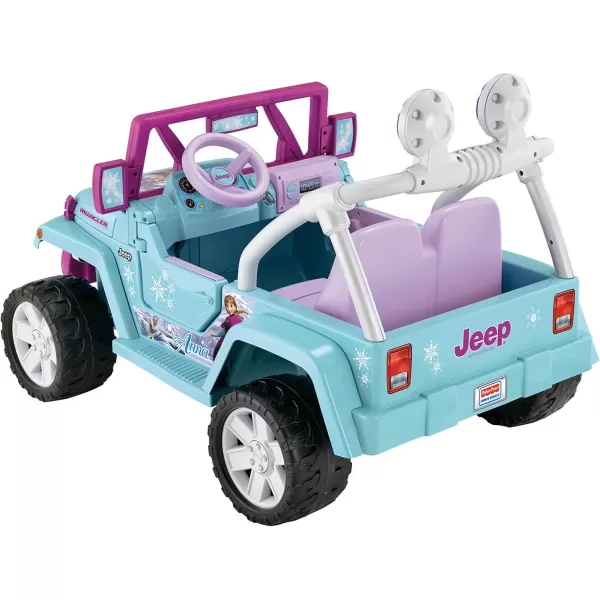 Power Wheels Disney Frozen Jeep Wrangler RideOn Battery Powered Vehicle with Music Sounds ampamp Storage Preschool Kids Ages 3 Years Baby BluePurpleFrozen Jeep