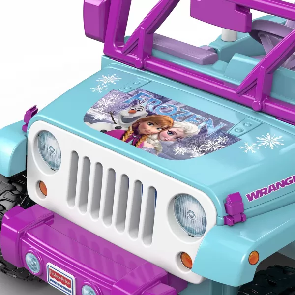 Power Wheels Disney Frozen Jeep Wrangler RideOn Battery Powered Vehicle with Music Sounds ampamp Storage Preschool Kids Ages 3 Years Baby BluePurpleFrozen Jeep