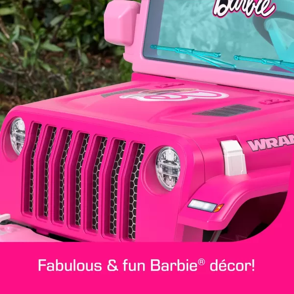 Power Wheels Jeep Wrangler Toddler RideOn Toy with Driving Sounds MultiTerrain Traction Seats 1 Red Ages 2 YearsBarbie Jeep