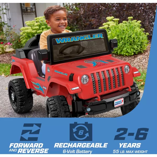 Power Wheels Jeep Wrangler Toddler RideOn Toy with Driving Sounds MultiTerrain Traction Seats 1 Red Ages 2 YearsRed Jeep