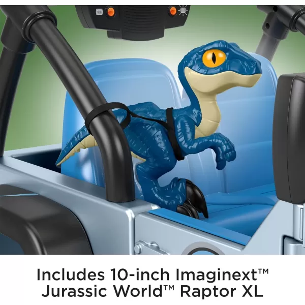 Power Wheels Jurassic World Dino Damage Jeep Wrangler RideOn Toy with Lights Sounds and Dinosaur Toy MultiTerrain Traction Preschool Toy Seats 2Jurassic World Jeep