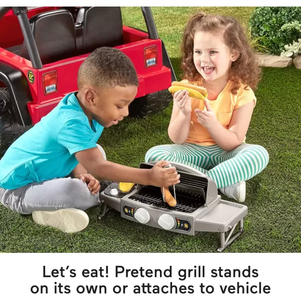 Power Wheels RideOn Toy BBQ Fun Jeep Wrangler BatteryPowered Vehicle with Sounds Pretend Grill ampamp 5 Food Pieces Preschool Kids 3 YearsBBQ Fun