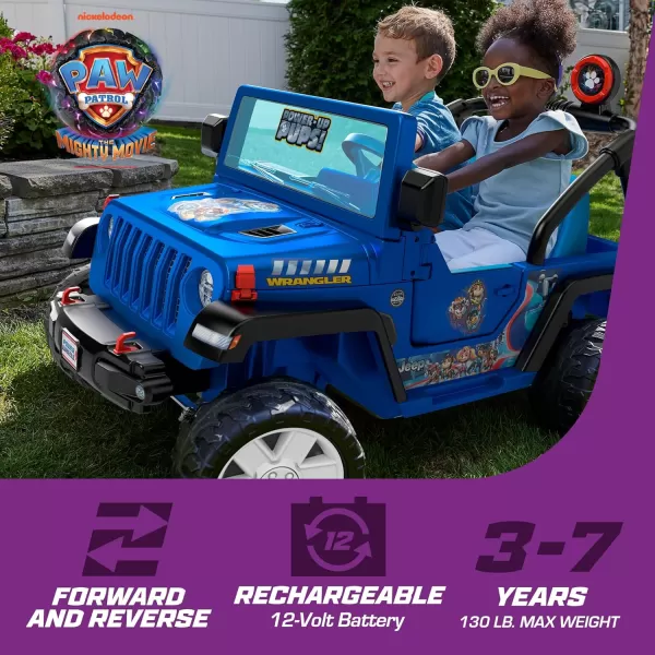 Power Wheels RideOn Toy PAW Patrol Mighty Movie Jeep Wrangler BatteryPowered Vehicle with Sounds Seats 2 Ages 3 Years