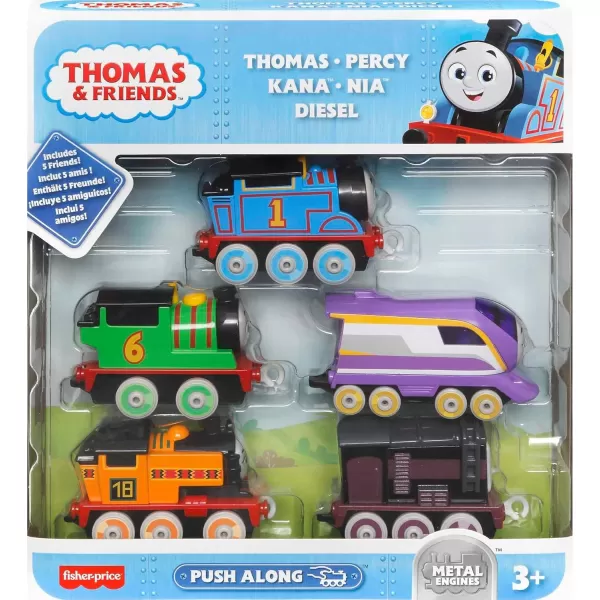 THOMAS ampamp FRIENDS Diecast Toy Trains Adventures Engines Pack Set of 5 PushAlong Vehicles for Preschool Pretend Play Kids Ages 3 Years