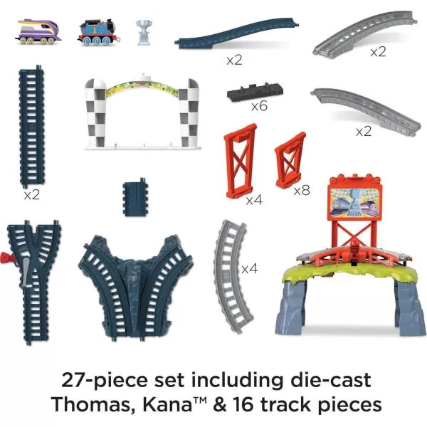 Thomas ampamp Friends Diecast Toy Train Set Race for the Sodor Cup Track Playset with Thomas ampamp Kana Engines for Pretend Play Kids Ages 3 Years
