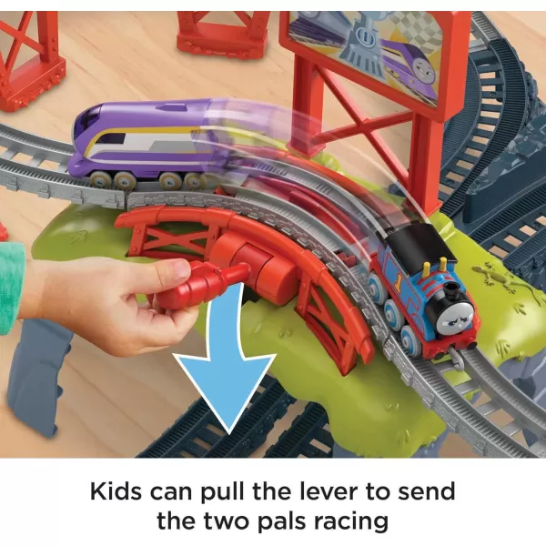 Thomas ampamp Friends Diecast Toy Train Set Race for the Sodor Cup Track Playset with Thomas ampamp Kana Engines for Pretend Play Kids Ages 3 Years