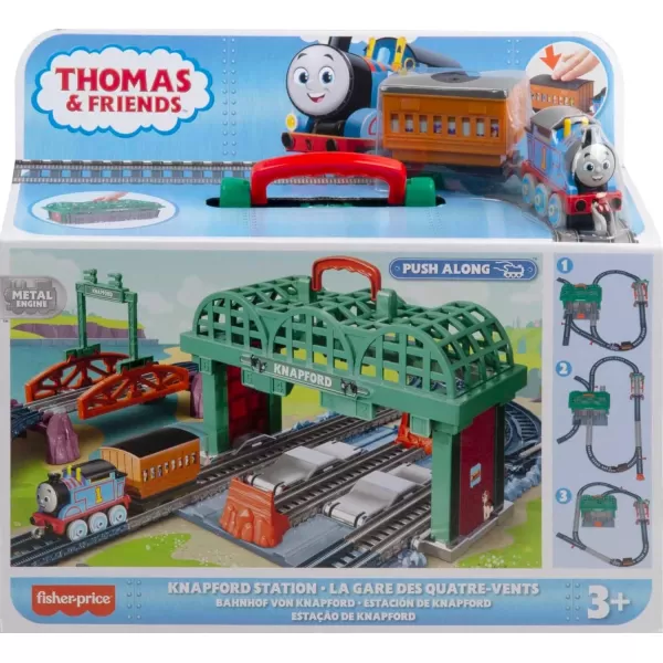 Thomas ampamp Friends Diecast Toy Train ampamp Track Set Knapford Station 2in1 Playset ampamp Storage Case for Preschool Kids Ages 3 Years