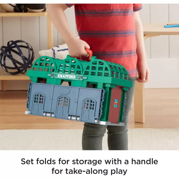 Thomas ampamp Friends Diecast Toy Train ampamp Track Set Knapford Station 2in1 Playset ampamp Storage Case for Preschool Kids Ages 3 Years