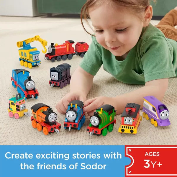 Thomas ampamp Friends Diecast Toy Trains The Track Team Engine Pack 10 PushAlong Vehicles for Pretend Play Preschool Kids Ages 3 Years