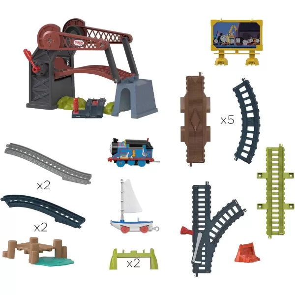 Thomas ampamp Friends Motorized Toy Train Set Bridge Lift Thomas ampamp Skiff Track Playset with Boat for Preschool Pretend Play Kids Ages 3 Years