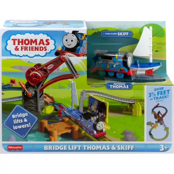 Thomas ampamp Friends Motorized Toy Train Set Bridge Lift Thomas ampamp Skiff Track Playset with Boat for Preschool Pretend Play Kids Ages 3 Years