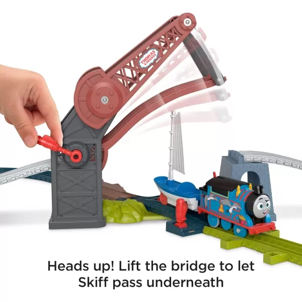 Thomas ampamp Friends Motorized Toy Train Set Bridge Lift Thomas ampamp Skiff Track Playset with Boat for Preschool Pretend Play Kids Ages 3 Years