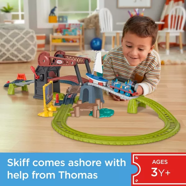 Thomas ampamp Friends Motorized Toy Train Set Bridge Lift Thomas ampamp Skiff Track Playset with Boat for Preschool Pretend Play Kids Ages 3 Years