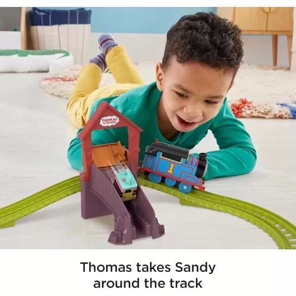 Thomas ampamp Friends Motorized Toy Train Set Fix em Up Friends with Carly the Crane Sandy the Rail Speeder ampamp Thomas for Preschool Kids Ages 3 Years Carly  Sandy Set