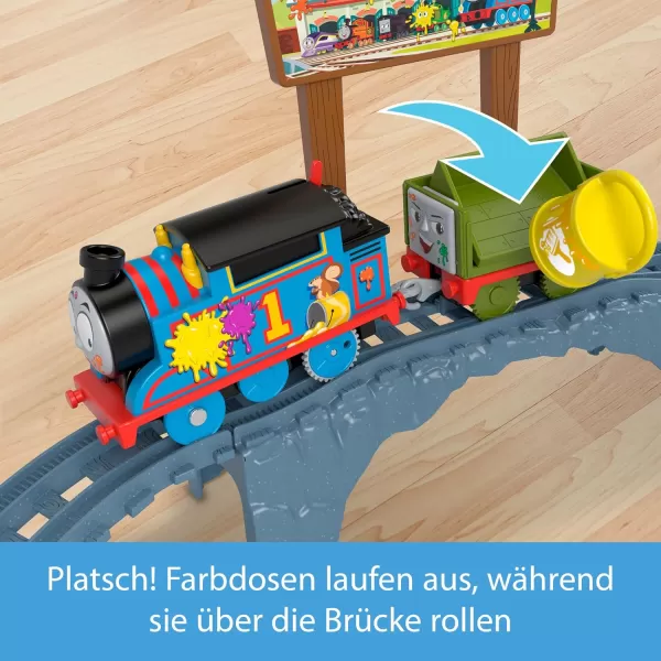 Thomas ampamp Friends Motorized Toy Train Set Fix em Up Friends with Carly the Crane Sandy the Rail Speeder ampamp Thomas for Preschool Kids Ages 3 Years Paint Delivery Set