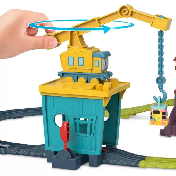 Thomas ampamp Friends Motorized Toy Train Set Fix em Up Friends with Carly the Crane Sandy the Rail Speeder ampamp Thomas for Preschool Kids Ages 3 Years Carly  Sandy Set
