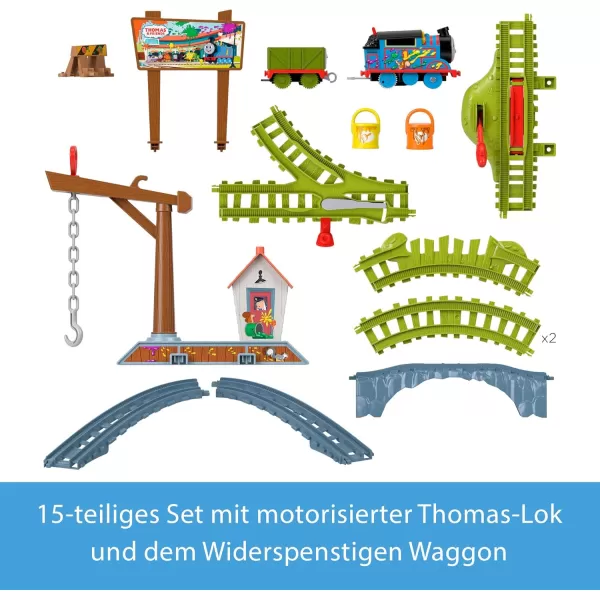 Thomas ampamp Friends Motorized Toy Train Set Fix em Up Friends with Carly the Crane Sandy the Rail Speeder ampamp Thomas for Preschool Kids Ages 3 Years Paint Delivery Set