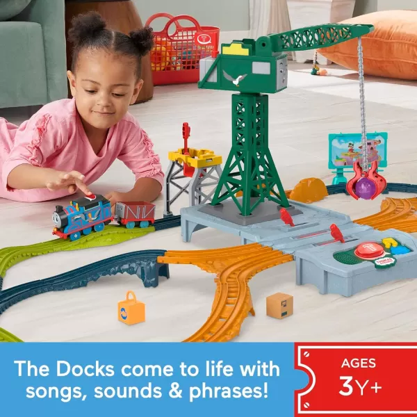 Thomas ampamp Friends Motorized Toy Train Set Talking Cranky Delivery Track Playset with Sounds ampamp Phrases for Pretend Play Kids Ages 3 YearsTalking Cranky Track Set
